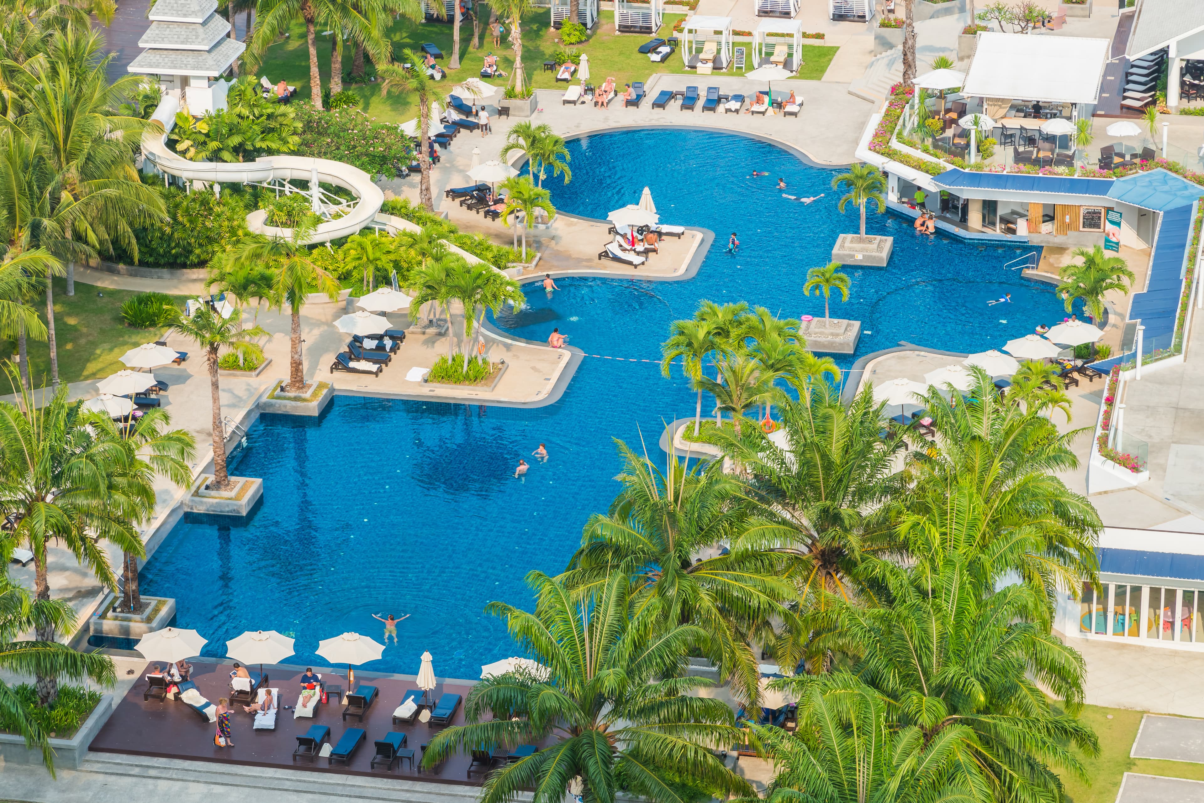 Hotel pool at a premium stay